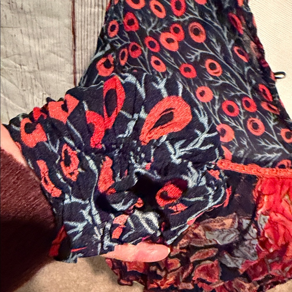 Anthropologie Red and Black Floral Blouse - Picture 3 of 3
